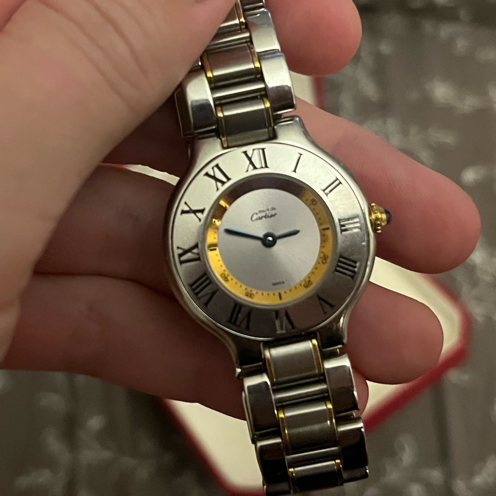 Cartier Two-Tone Silver and Gold Watch
